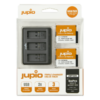 Jupio GoPro HERO 10 / 9 Black Triple Charger and Batteries Kit