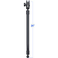 RAM 24" PVC Pipe Extension with Ball Ends & Double Socket Arm