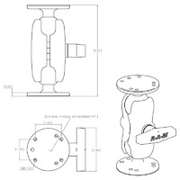 RAM Universal Double Ball Mount with Two Round Plates