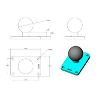 RAM Ball Base with 1.5" x 2.5" 4-Hole Pattern - C Size