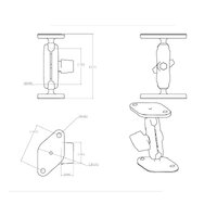 RAM Double Ball Diamond Plate Mount - A Size Medium