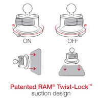 RAM Suction Mount Twist Lock Long