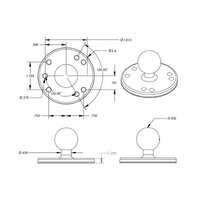 RAM Chrome Round Plate with Ball