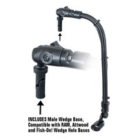 RAM Transducer Mount with 18" Rod and Wedge Base for Hobie & Scotty