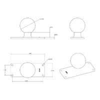 RAM Ball Base with 1.5" x 4.5" 4-Hole Pattern - D Size