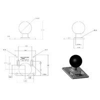 RAM 75x75mm VESA Plate with Ball