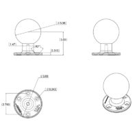 RAM Large Round Plate with Ball - E Size