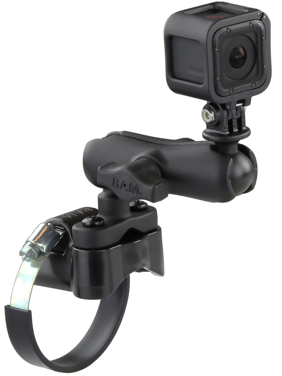RAM Strap Clamp Roll Bar Mount with 1" Ball & GoPro® Hero Adapter