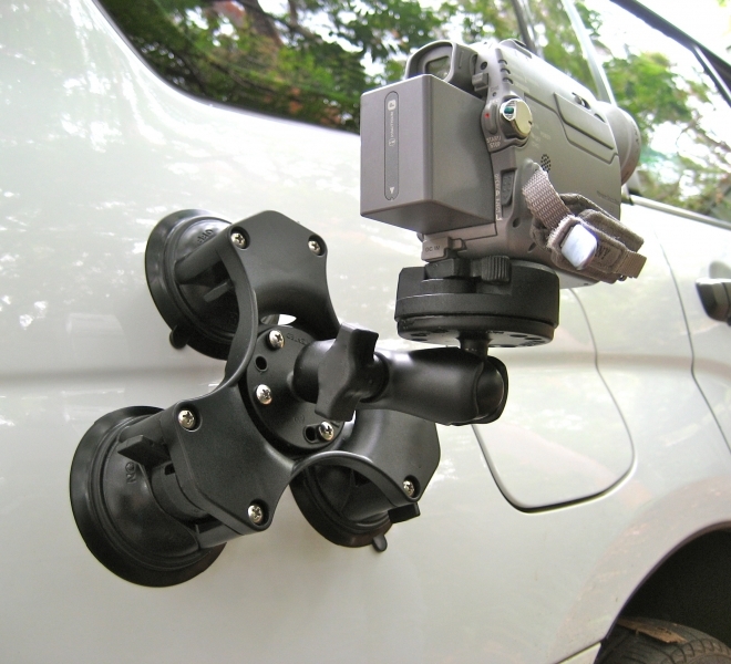 RAM TwistLock Triple Suction Cup Ball Base C Size Ram Mounts