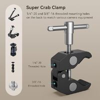 SmallRig Clamp w/ 1/4" and 3/8" Thread and 9.5 Inches Adjustable Friction Power Articulating Magic Arm with 1/4" Thread Screw for LCD Monitor/LED Ligh