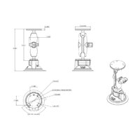 RAM Twist-Lock Suction Cup Double Ball Mount with Round Plate - Medium