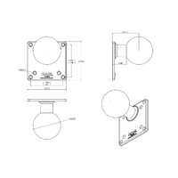 RAM 100x100mm VESA Plate with Ball - E Size