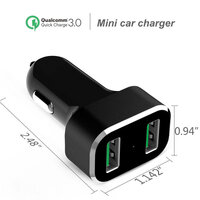 GDS 2-Port USB Cigarette Charger with Qualcomm Quick Charge
