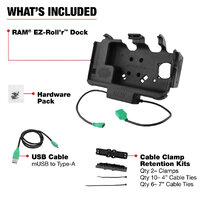 RAM EZ-Roll'r Modular Power + Single USB Dock Samsung Tab Active5 & 3