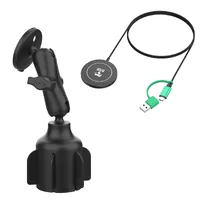 RAM Stubby Cup Holder Mount with RAM Qi2 15W Wireless Charger