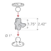 RAM Double Socket Arm - B Size Short