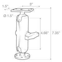 RAM Drill-Down Double Ball Mount for Humminbird Helix 5 - Medium