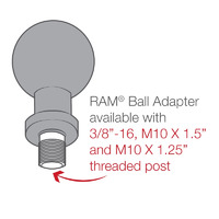 RAM Ball Adapter with M10-1.25 Threaded Post