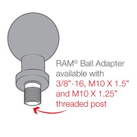 RAM Ball Adapter with M10 X 1.25 Threaded Post