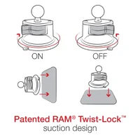 RAM Quick-Grip Pro Phone Mount with Twist-Lock Suction Cup - Medium