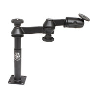 RAM Tele-Pole with 4" & 7" Poles, Double Swing Arms & Round Plate