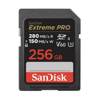 SanDisk Extreme Pro SDXC 256GB 280MB/s R 100MB/s V60 U3 C10 UHS-II Card