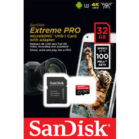 SanDisk 32GB Extreme Pro Micro SD Card w/ Adapter 100 Mb/Sec Read