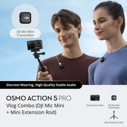 DJI Osmo Action 5 Pro Vlog Combo (Mic Mini + Mini Extension Rod)
