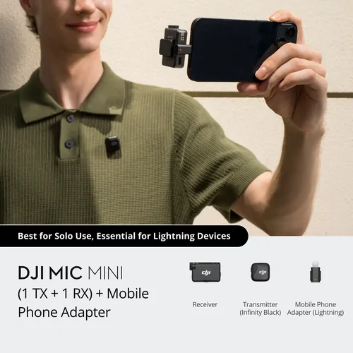 DJI Mic Mini (1 TX + 1 RX) + Mobile Phone Adapter