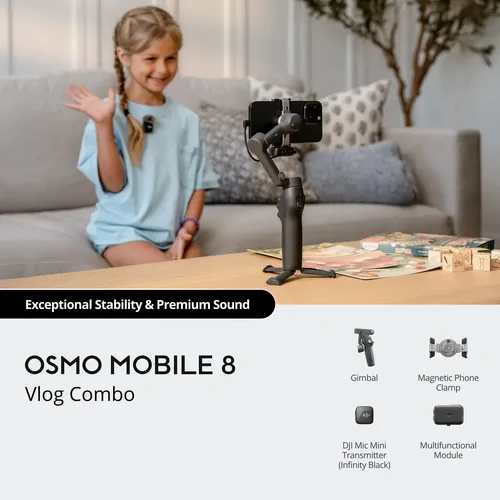 DJI Osmo Mobile 8 Vlog Combo (DJI Mic Mini Transmitter Infinity Black)