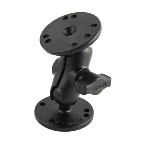 RAM® Universal Short Arm Double Ball Mount with Two Round Plates