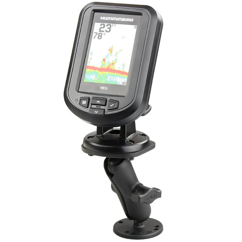 RAM Drill-Down Double Ball Mount for Humminbird Piranha + More