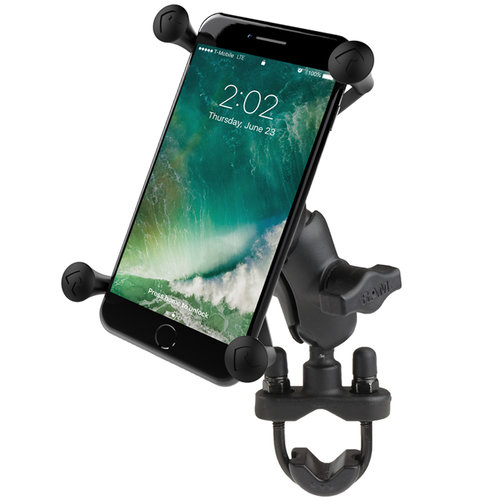 RAM X-Grip Large Phone Mount with Handlebar U-Bolt Base - Short