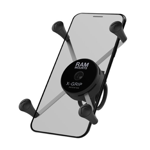 RAM X-Grip Large Phone Mount with Low-Profile Zip Tie Handlebar Base
