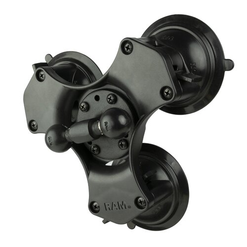 RAM Twist-Lock Triple Suction Cup Double Ball Base