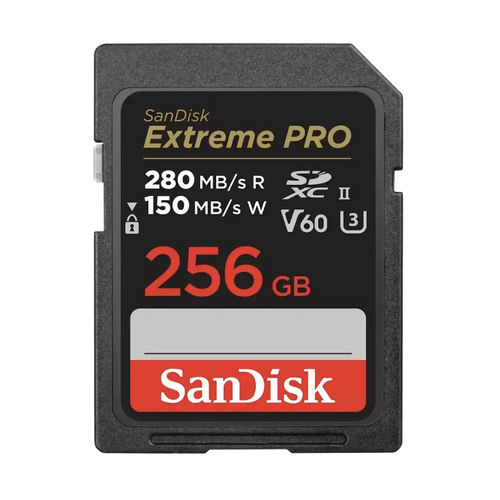 SanDisk Extreme Pro SDXC 256GB 280MB/s R 100MB/s V60 U3 C10 UHS-II Card