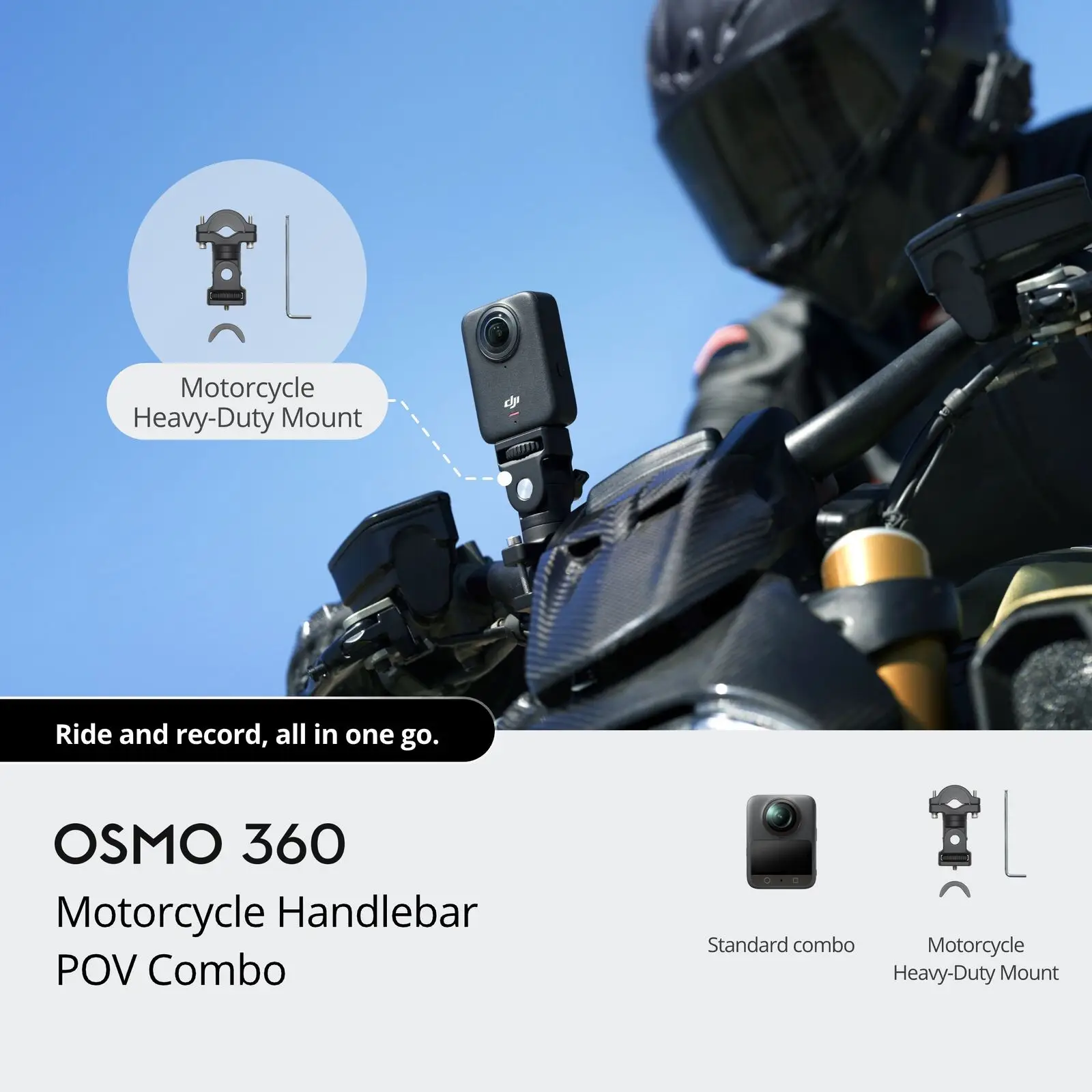 DJIOSMO360MOTOHAND.jpg DJI Osmo 360 Motorcycle Handlebar POV Combo - Image 1