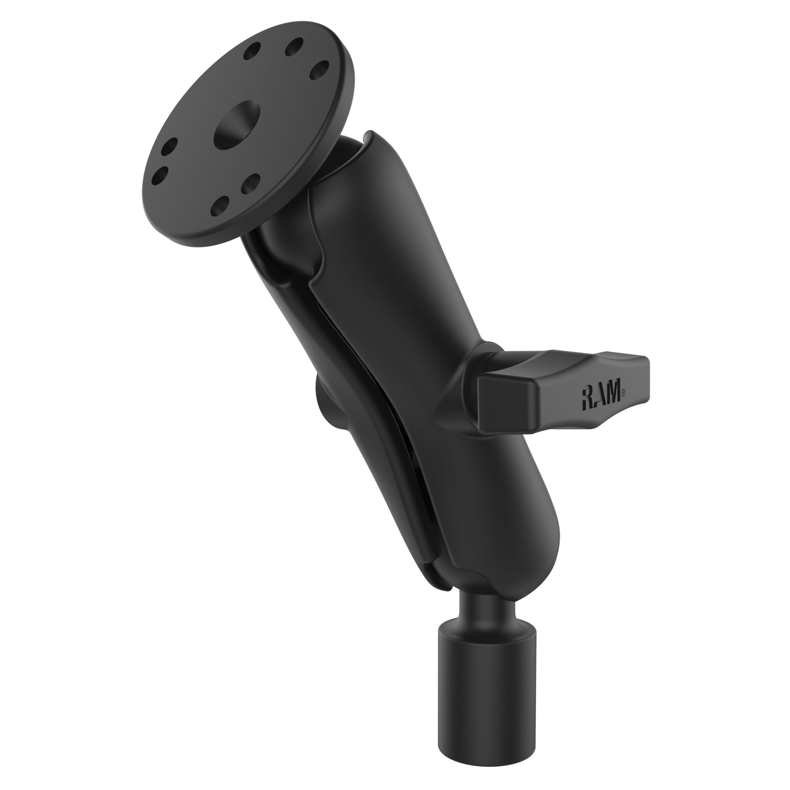 RAM-101-218-1U.jpg RAM® Universal Double Ball Mount with Round Plate and 1/2" NPT Thread - Image 1