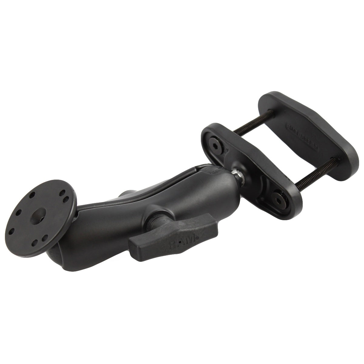 RAM-101U-247-25.jpg RAM® 2.5" Square Post Clamp Mount with Round AMPS Plate - Medium Arm - Image 1