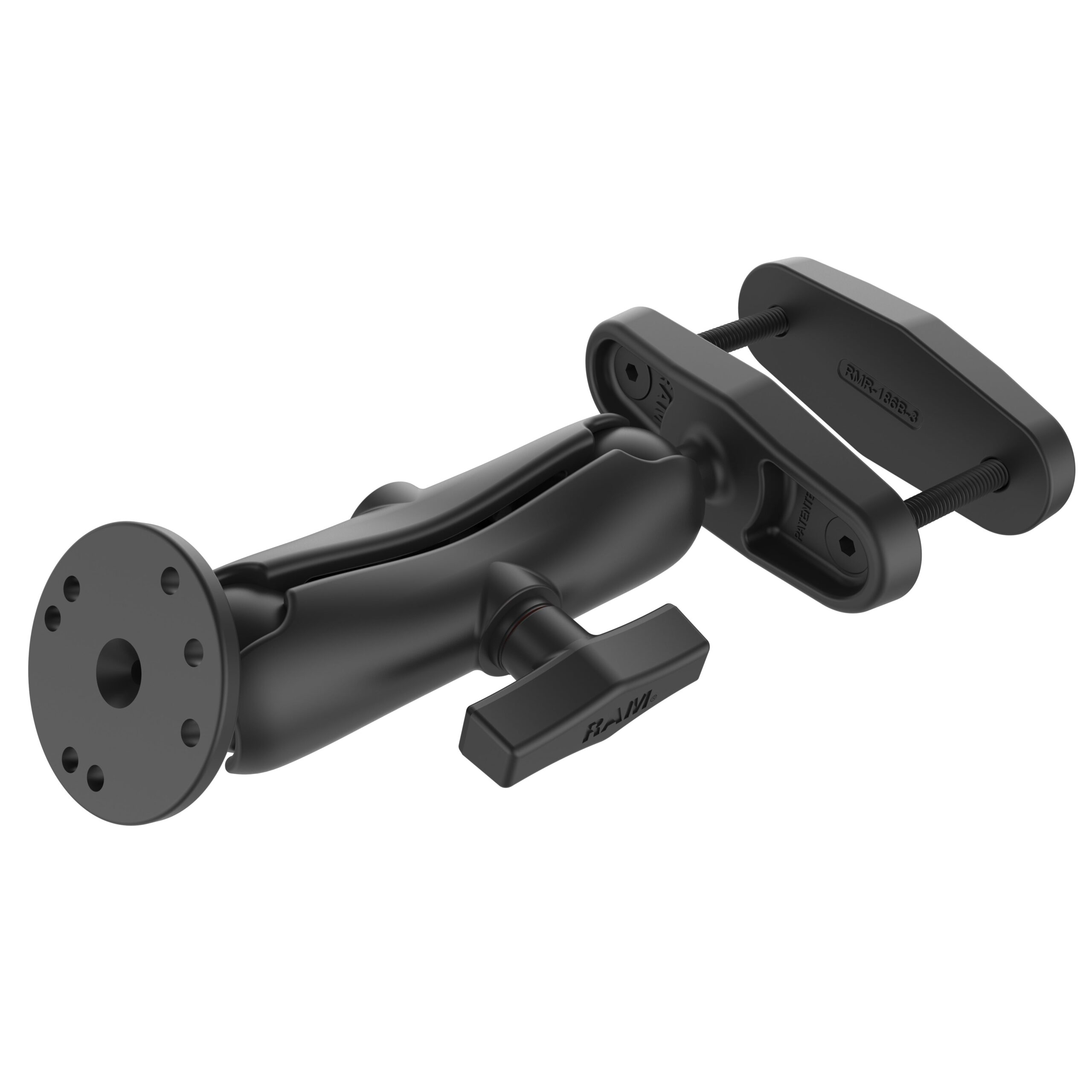 RAM-101U-247-3.jpg RAM® 3" Square Post Clamp Mount with Round AMPS Plate - Medium Arm - Image 1