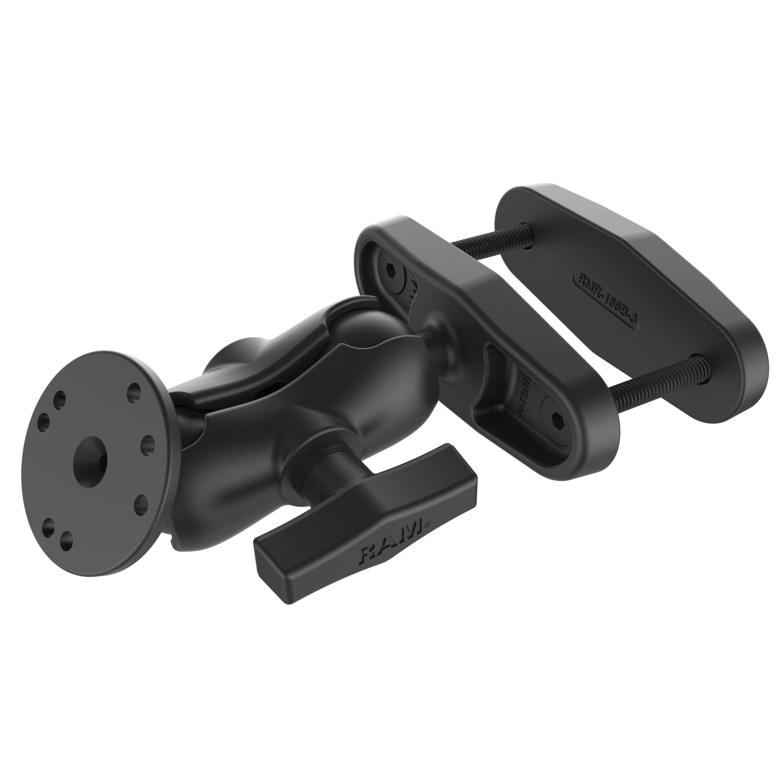 RAM-101U-B-247-3.jpg RAM® 3" Square Post Clamp Mount with Round AMPS Plate - Short Arm - Image 1