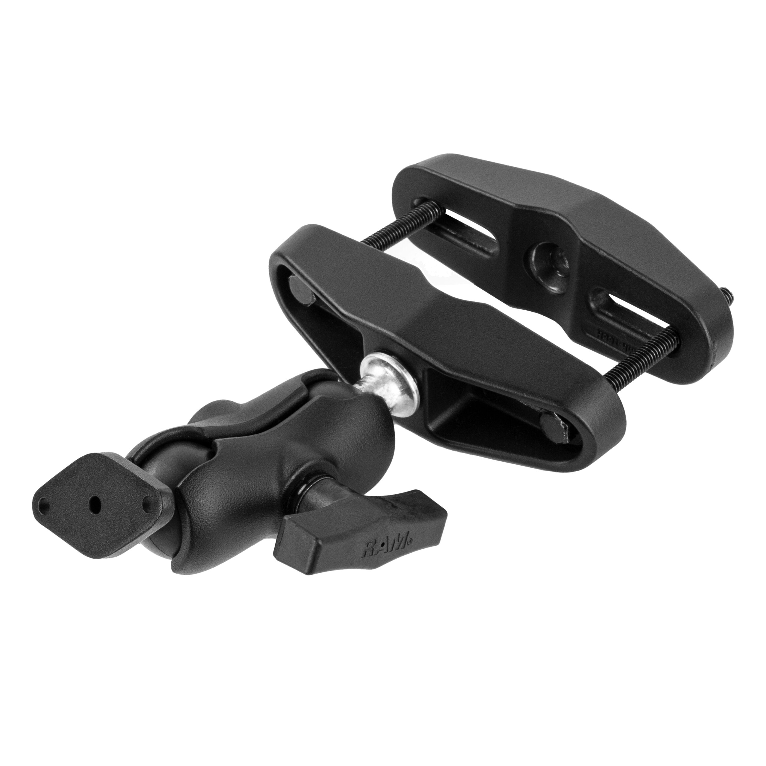 RAM-102U-B-247.jpg RAM® Universal Post Clamp Mount with Diamond Plate - C Size Short Arm - Image 1