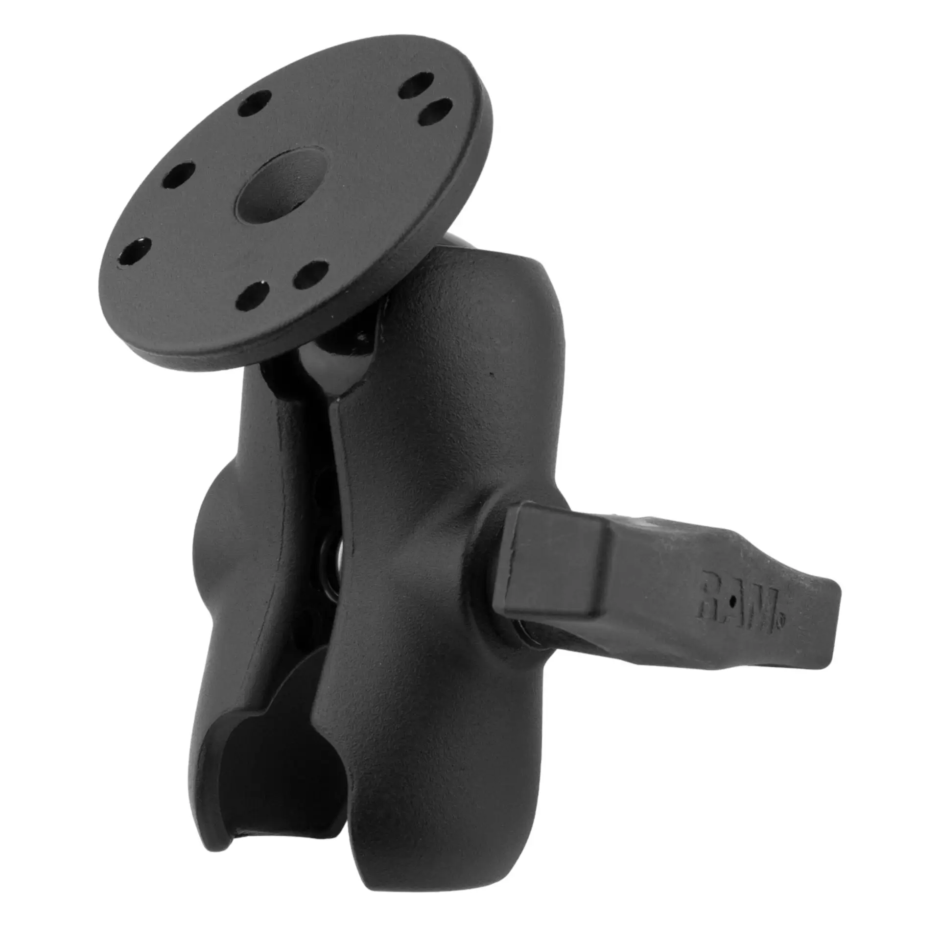 RAM-103U-B.jpg RAM Double Socket Arm with Round Ball Plate - C Size Short - Image 1