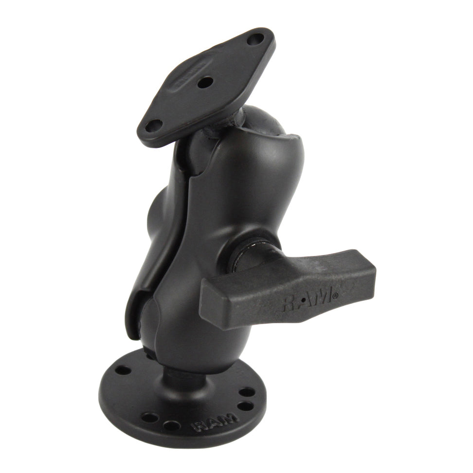 RAM-138U-B.jpg RAM® Double Ball Mount with Diamond Plate Adapter - Short - Image 1