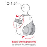 RAM Tough-Claw Small Clamp Mount with Round Plate Adapter - Short - Image 2