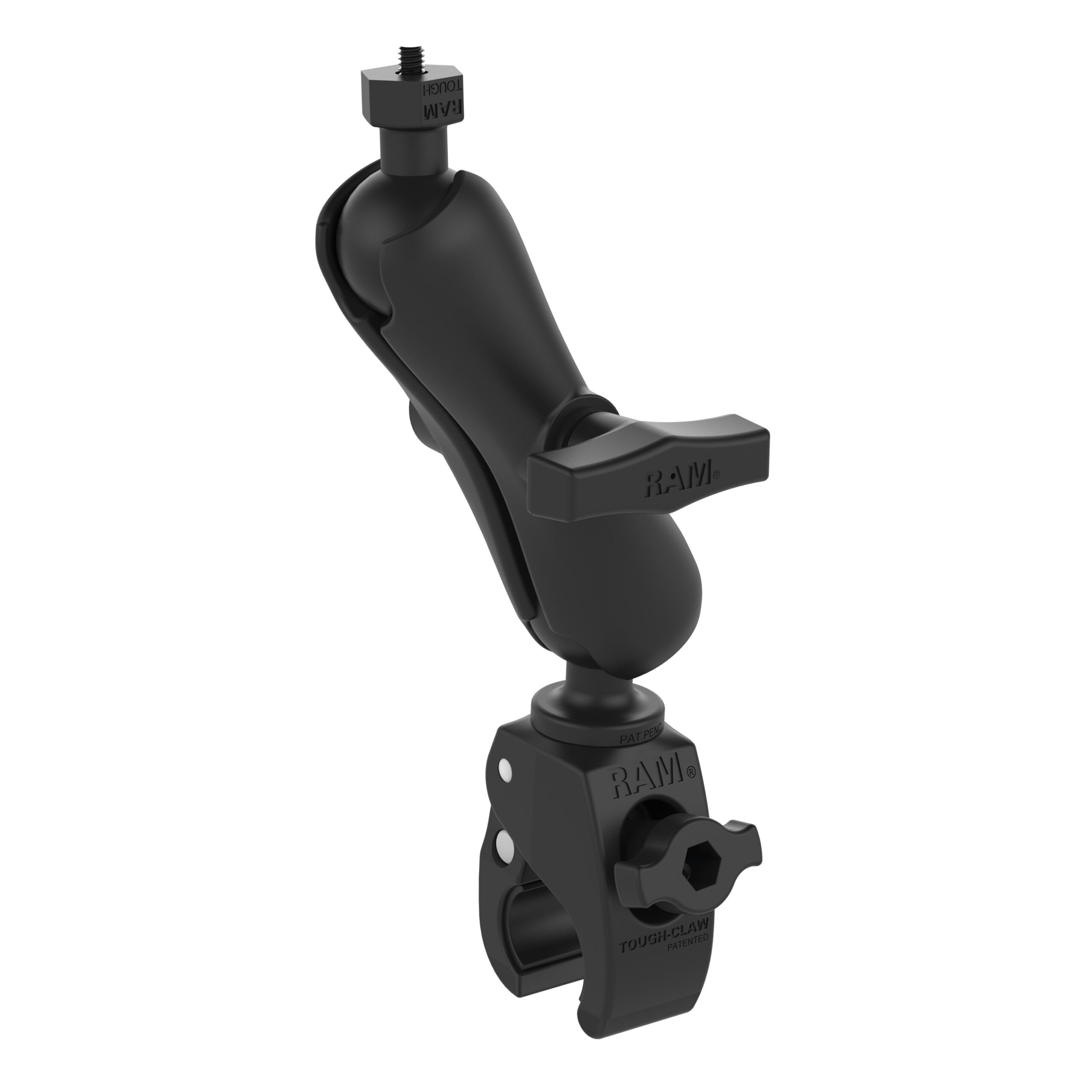 RAM-400-379-252025U RAM Tough-Ball Camera Mount with RAM Tough-Claw Small Clamp Base - Image 1