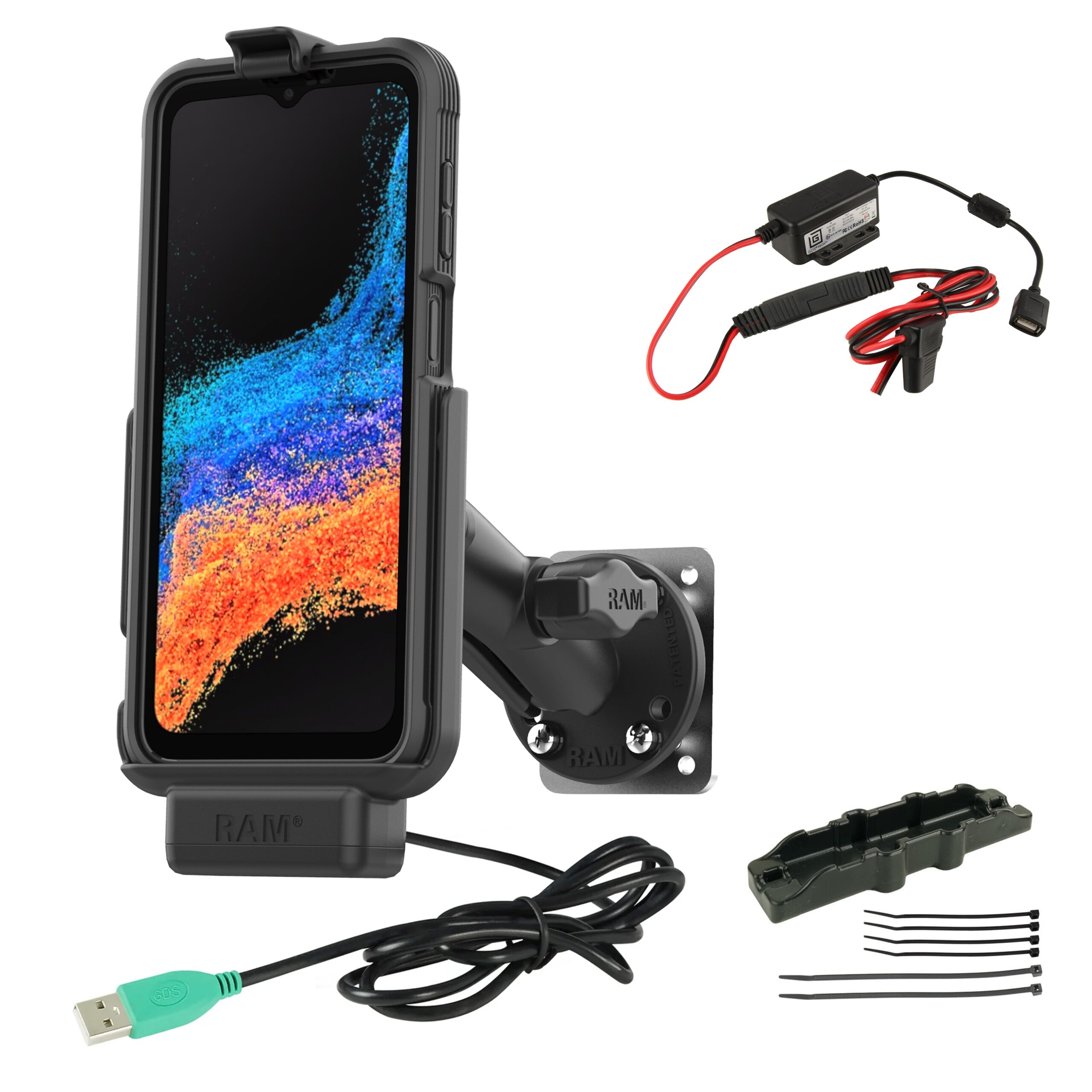 RAM-B-101-225B2-SAM84-V7B1U.jpg RAM® EZ-Roll'r™ Dock & Dashboard Mount for Samsung XCover7 Pro & 6 Pro - Image 1