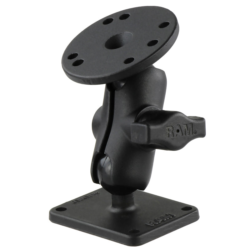 RAM-B-101U-A-225U.jpg RAM® Double Ball Mount with Round Plate and 2" x 2.5" Plate - Image 1