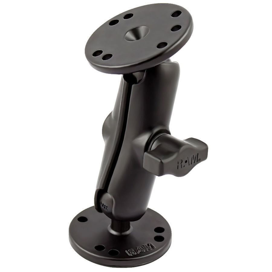RAM-B-101U RAM Universal Double Ball Mount with Two Round Plates - B Size Medium - Image 1