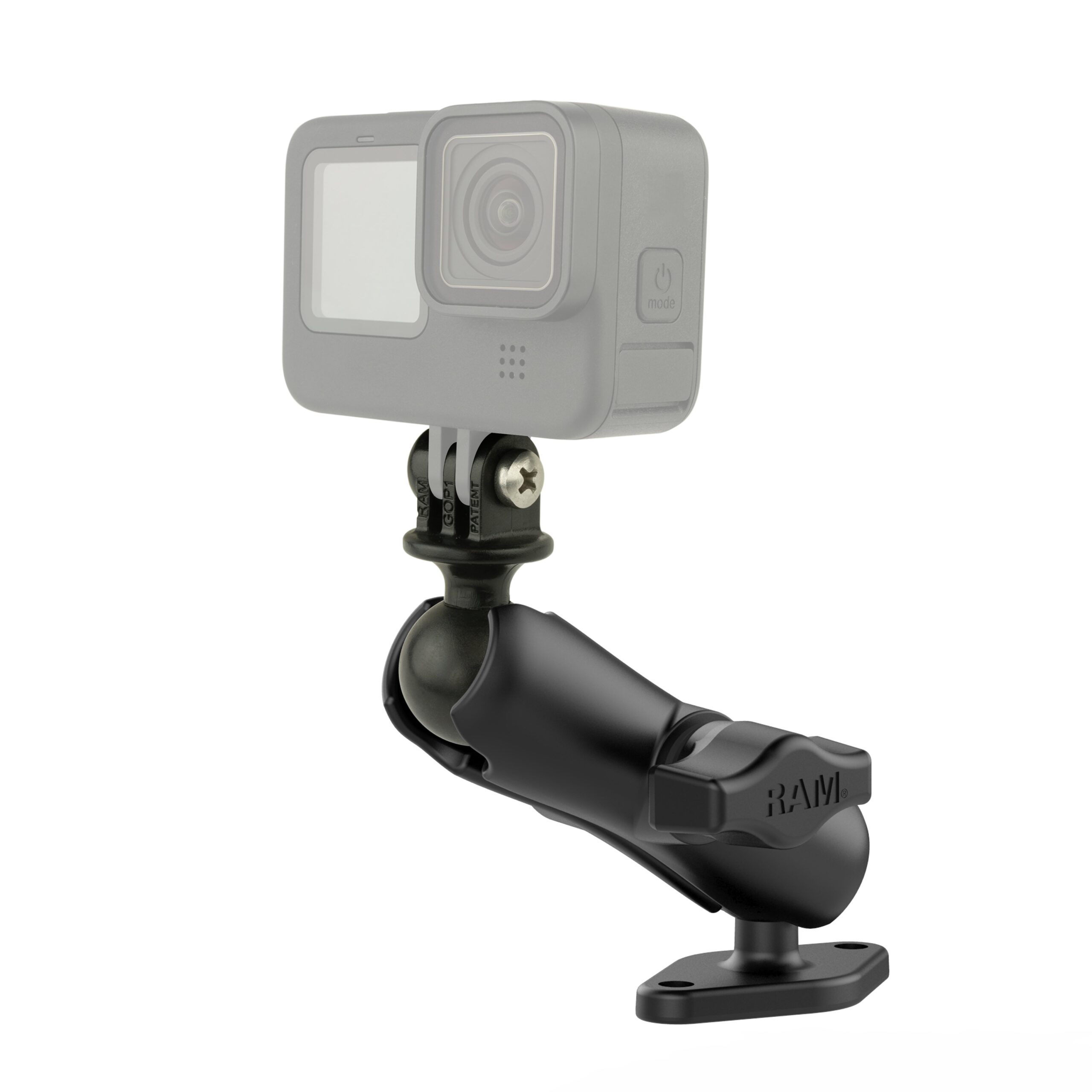 RAM-B-102-GOP1U.jpg RAM® Double Ball Diamond Plate Mount with Action Camera Adapter - Image 1